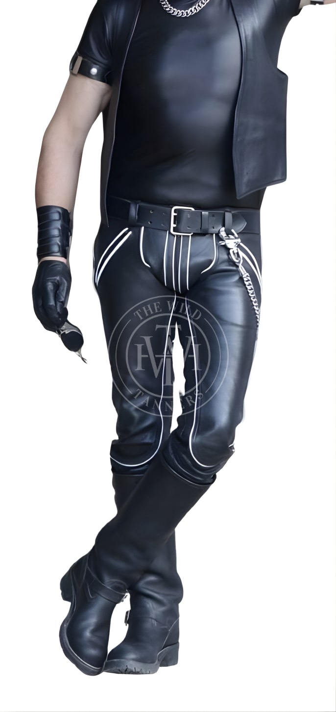 leather pants, leather BDSM pants, leather bondage pants, gay leather pants, leather pants mens, leather motorcycle pants