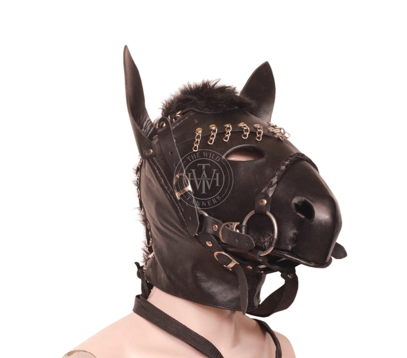 leather bondage hood, Leather BDSM Muzzle, Leather Muzzle, Leather Hood, BDSM Hood, Bondage Muzzle, leather pony play mask, bondage hood , bdsm muzzle, leather bondage hood