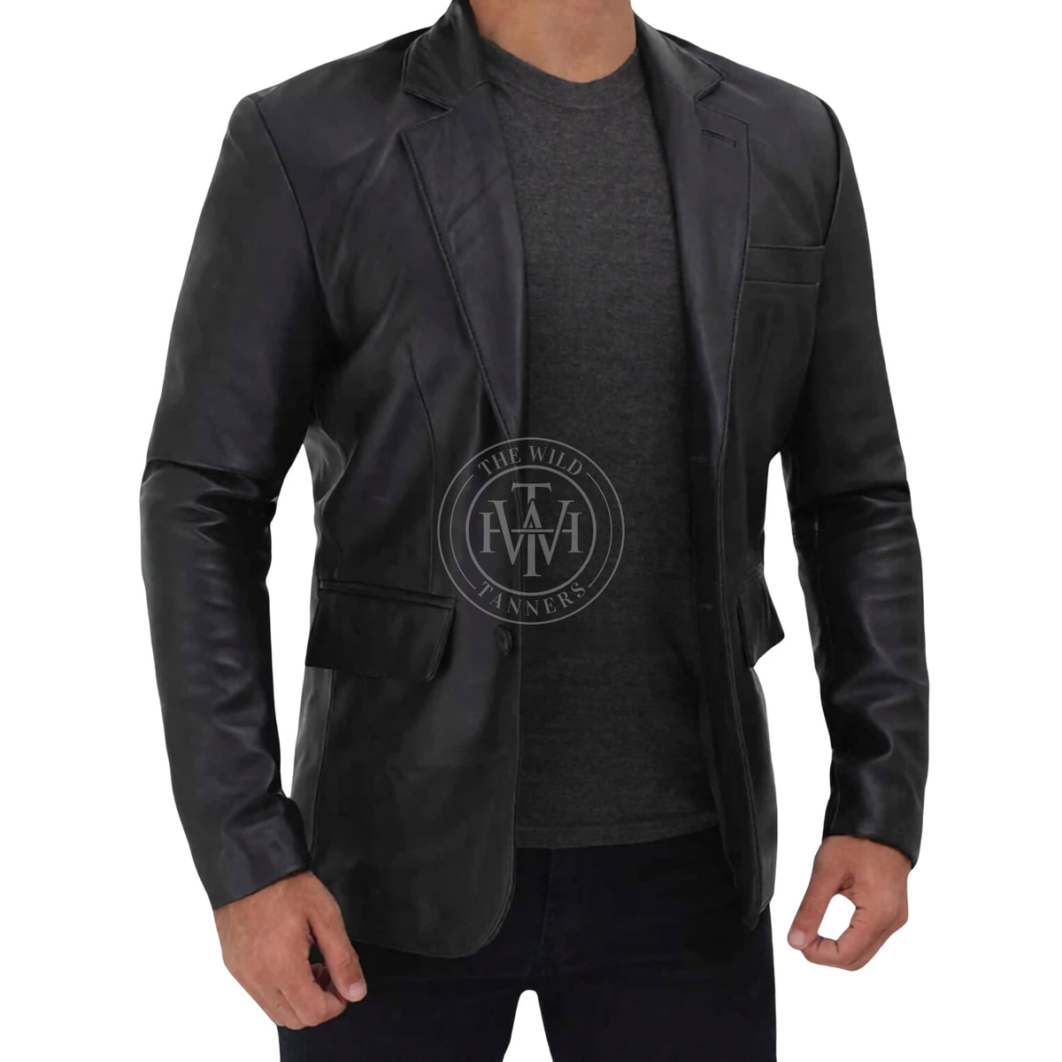 Leather Blazer Coat For Men, view 3
