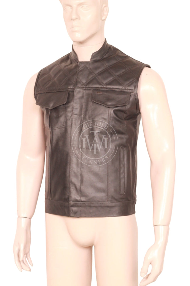 leather vest, gay leather vest, leather vest bdsm, bondage leather vest