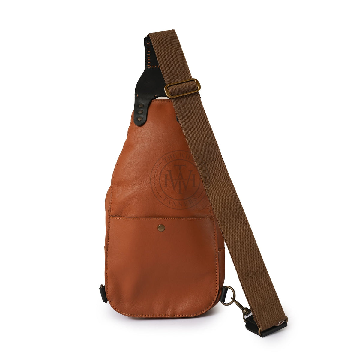 Men's classic leather sling bag, view 2