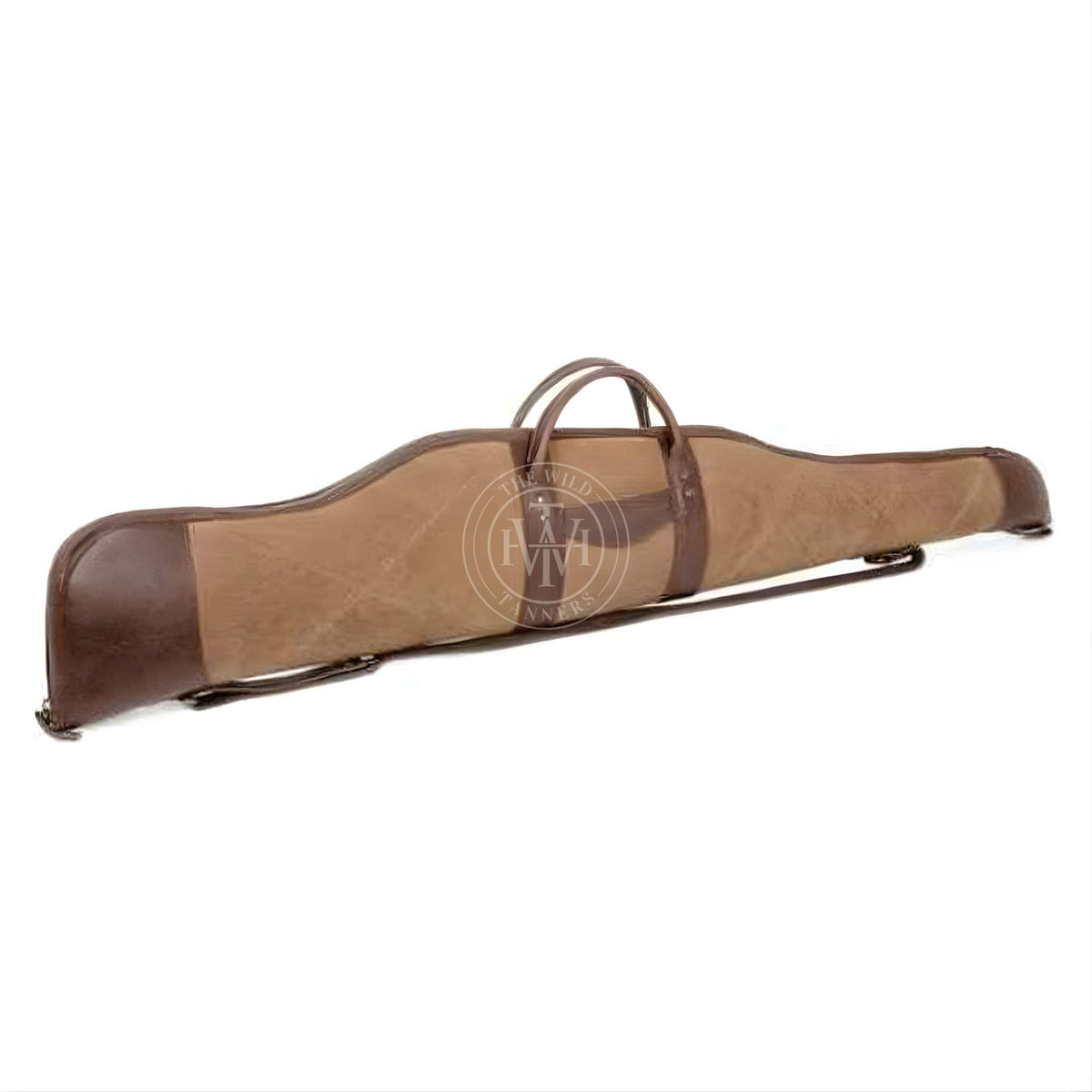 Tan and Brown Leather Waxed Canvas Rifle Case, view 3