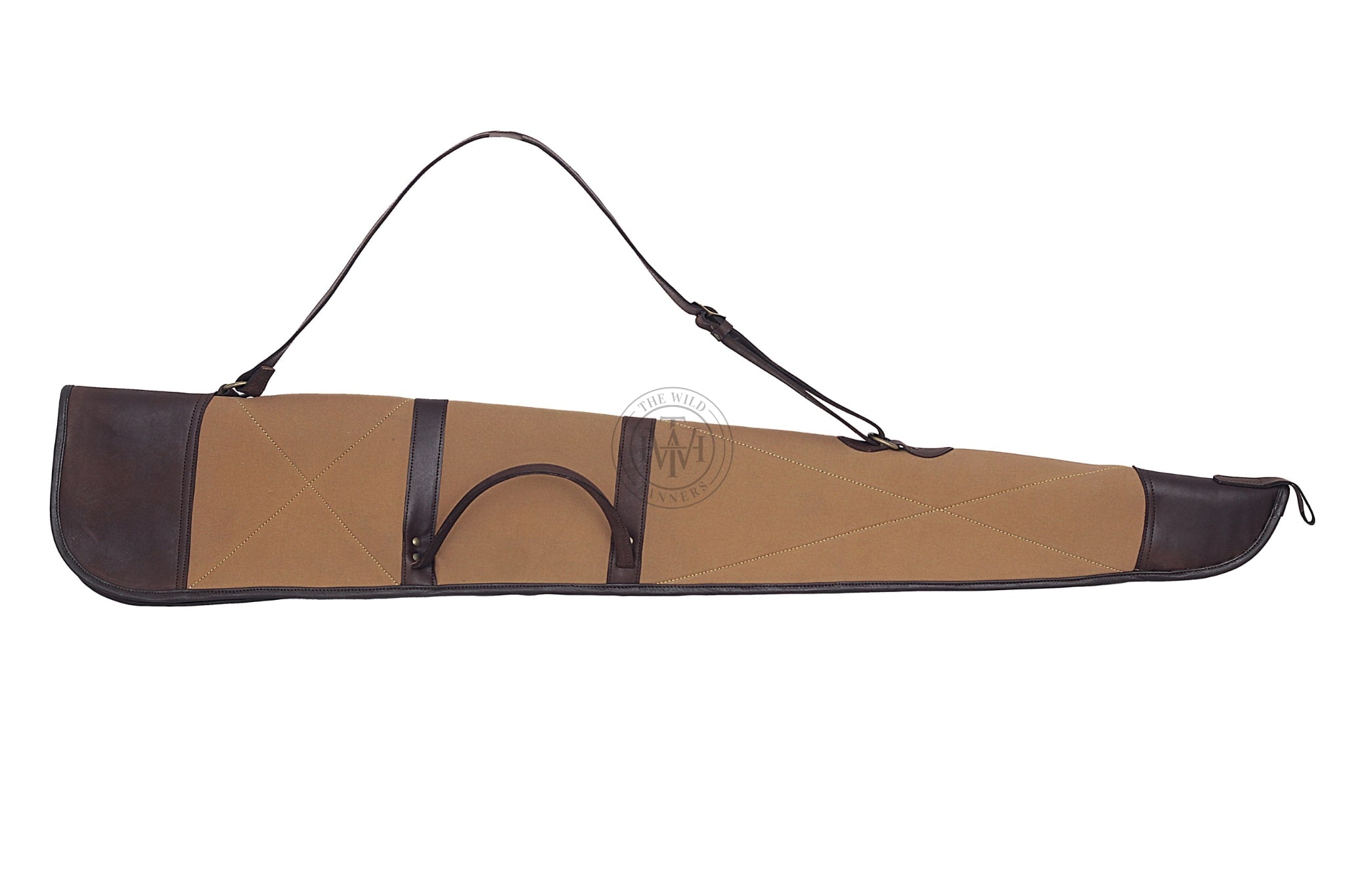 Tan and Brown Waxed Canvas Leather Shotgun Case, Canvas Leather Rifle Case, Shotgun Case