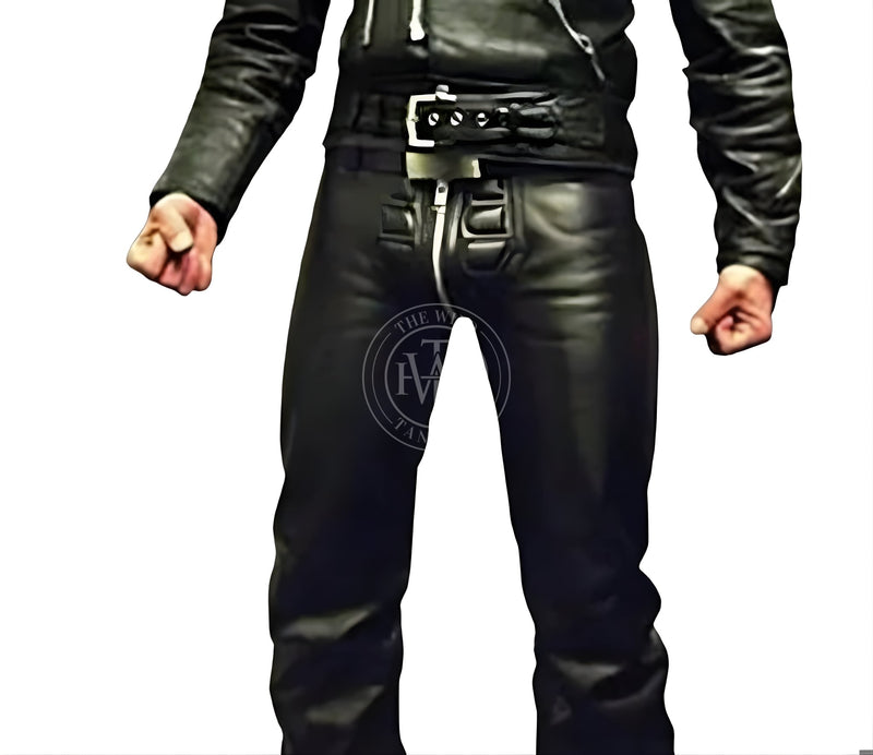 leather pants, leather BDSM pants, leather bondage pants, gay leather pants, leather pants mens