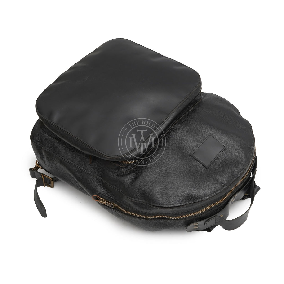 Premium Black Leather Backpack, view 2