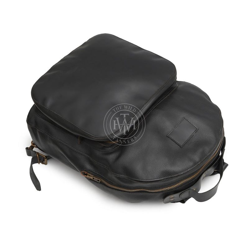 Black leather backpack, leather backpack, leather laptop bag, leather school bag, leather book bag, leather laptop backpack