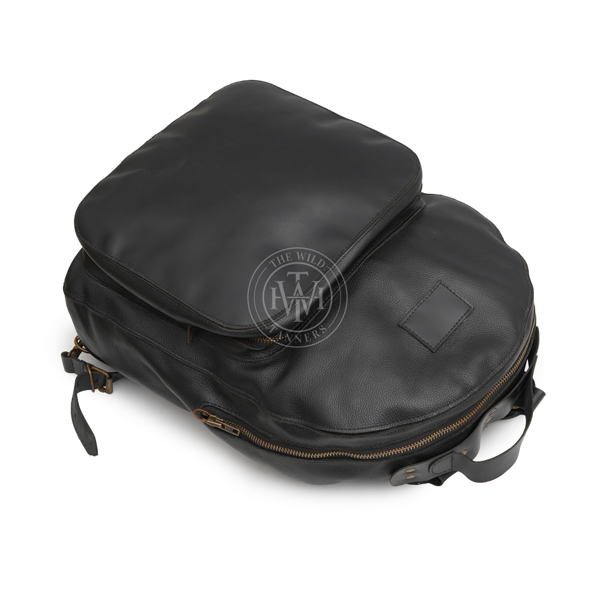 Premium Black Leather Backpack