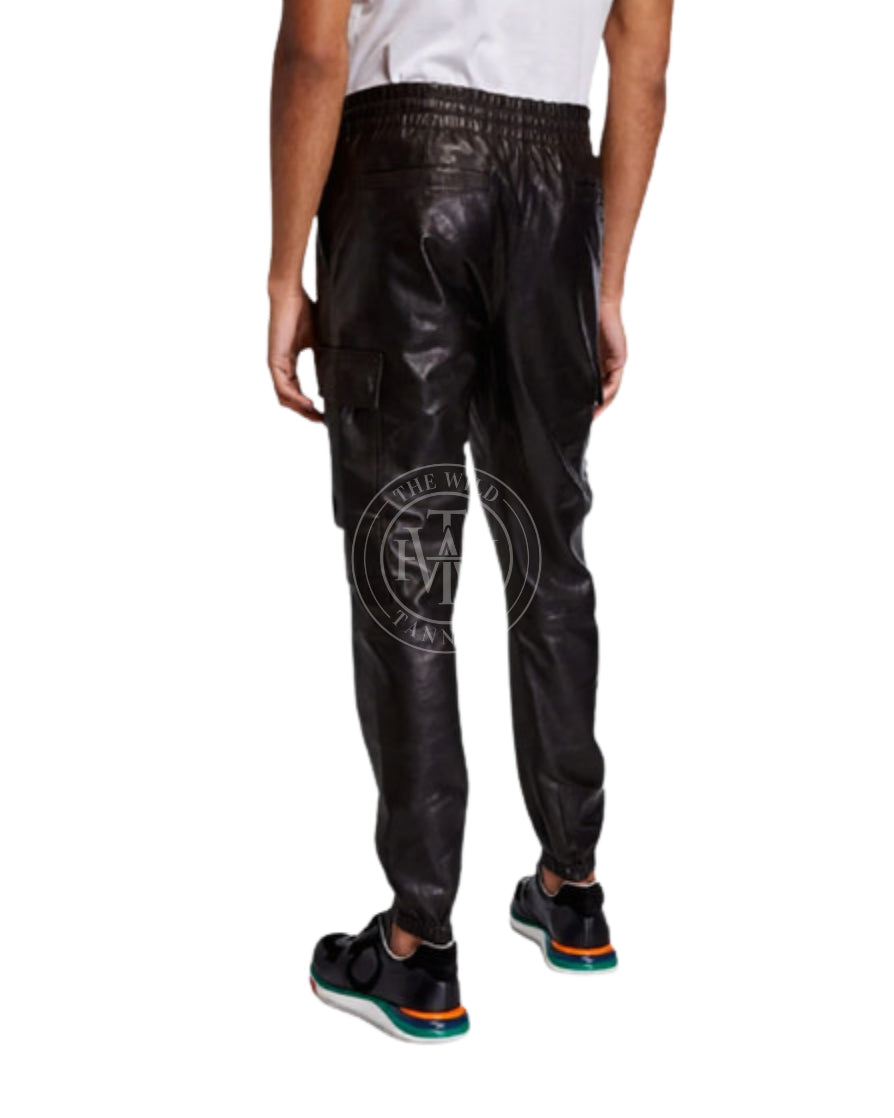 Men's Genuine Leather Track Pants