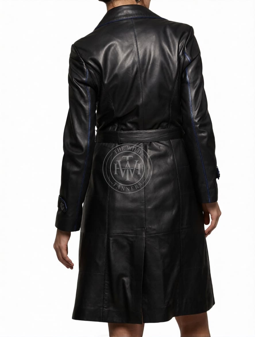 Genuine Leather Trench Coat