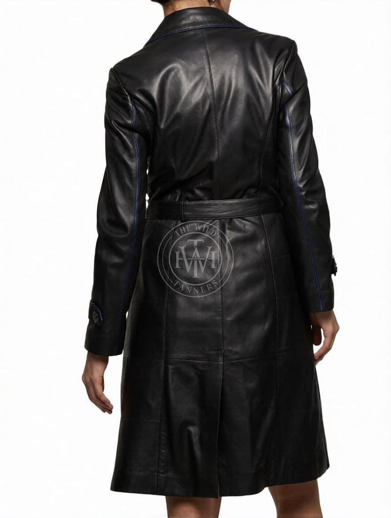 leather coat, leather long coat, leahter trench coat, leather overcoat