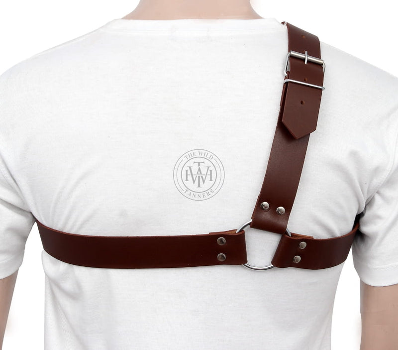 mens leather harness, chest strap harness, edgy leather gear, adjustable harness, leather mens chest harness, leather harness
