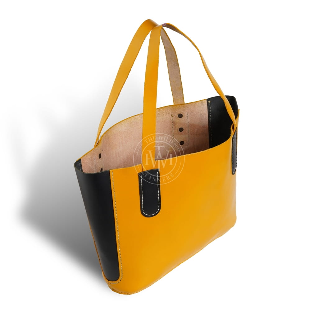 Classic Yellow Tote Bag Leather, view 3