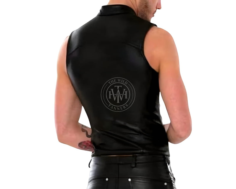 leather vest, gay leather vest, leather vest bdsm, bondage leather vest