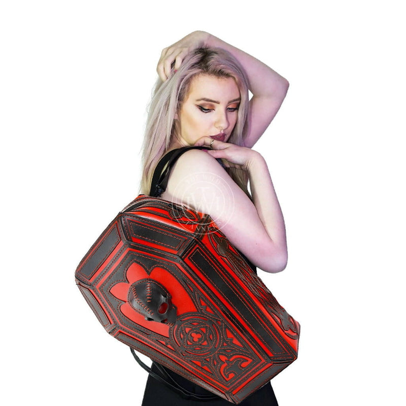 Leather coffin Backpack, Leather backpack, Coffin Bag, coffin backpack