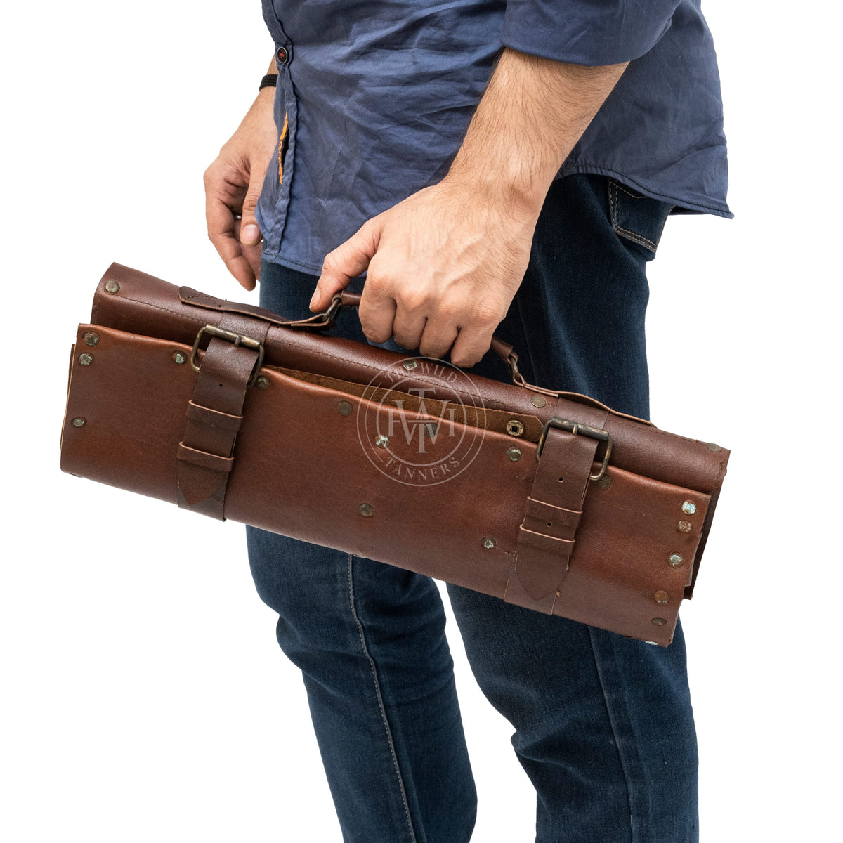 Premium Leather Knife Roll Bag, view 3