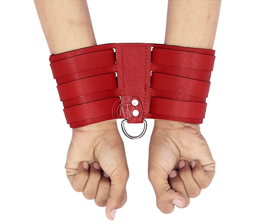 Genuine Leather Bondage Handcuffs, view 3