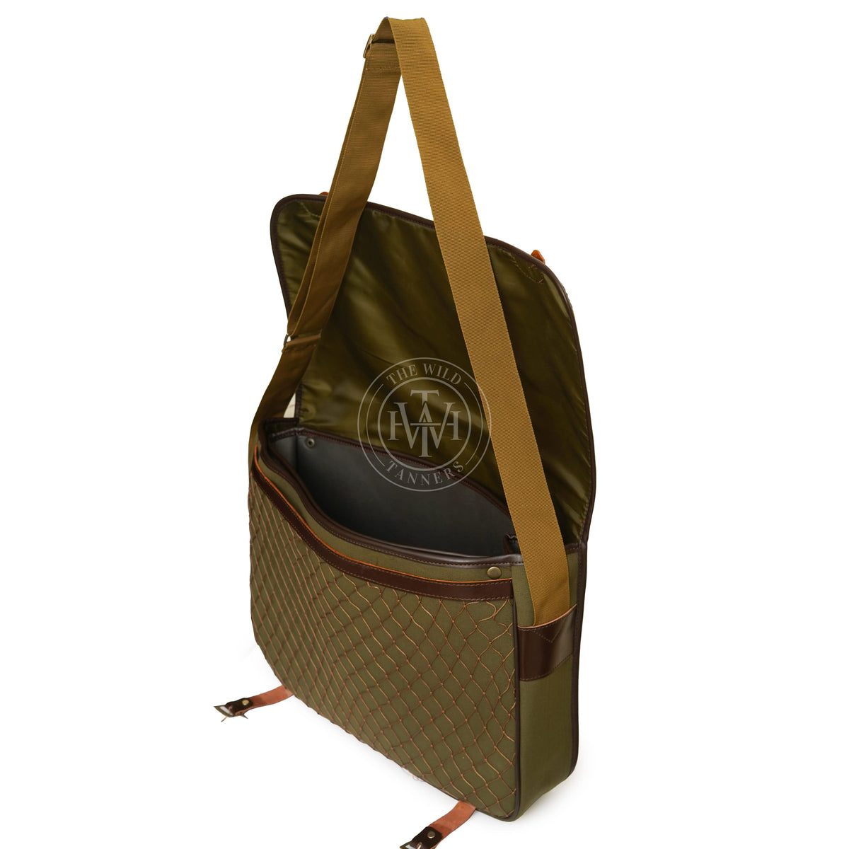 Leather Canvas Satchel Bag, view 6