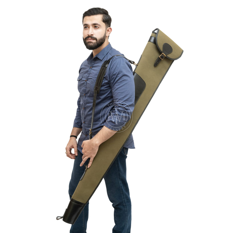 Canvas Leather Slip Case, Shotgun Slip Case, Canvas Slip Cover, Gun Case  