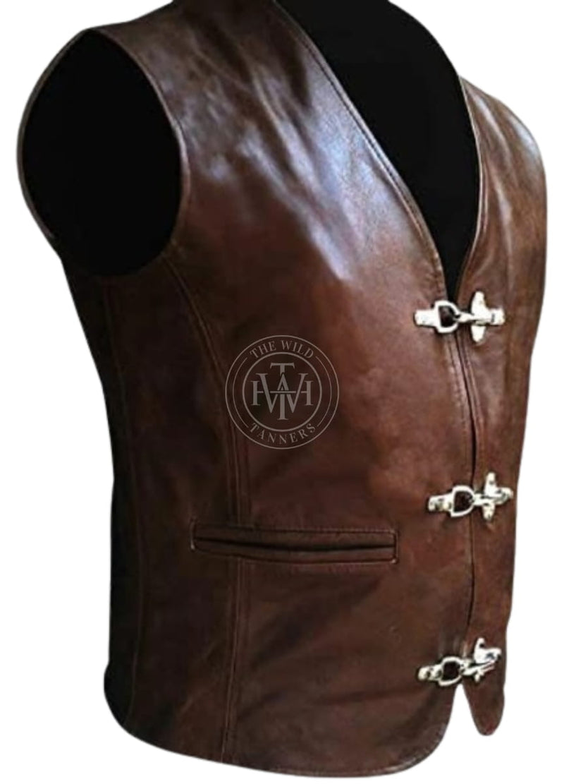 leather vest, gay leather vest, leather vest bdsm, bondage leather vest