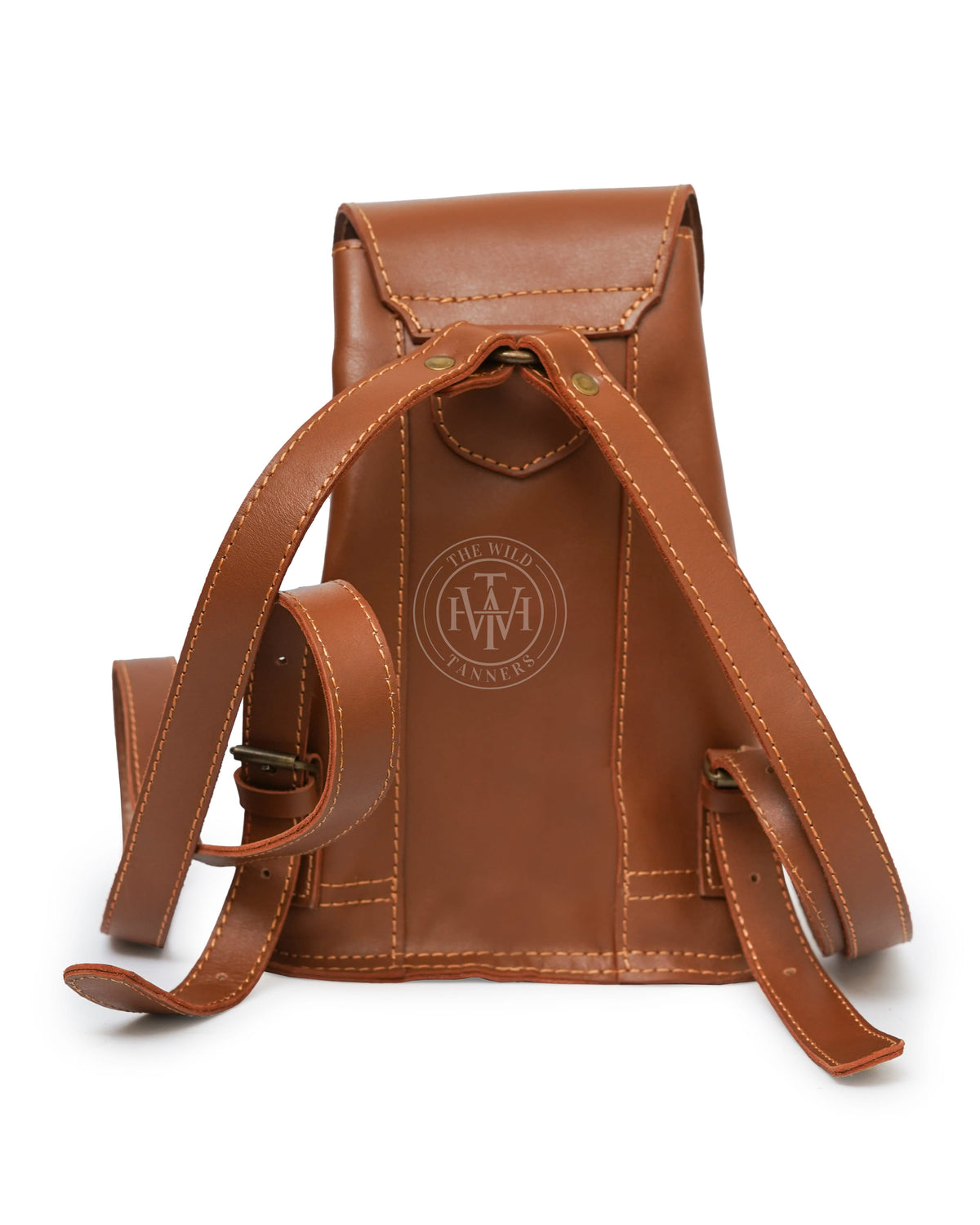 Handmade Leather Magda Backpack with Flap Closure, view 5