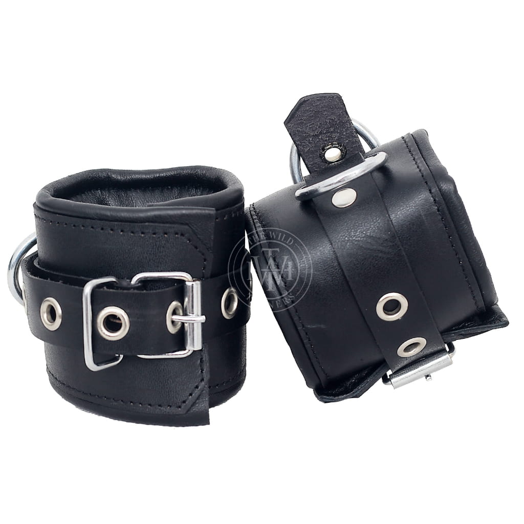 Unisex 7 Pcs Set Genuine Leather Bondage Handcuffs, view 4
