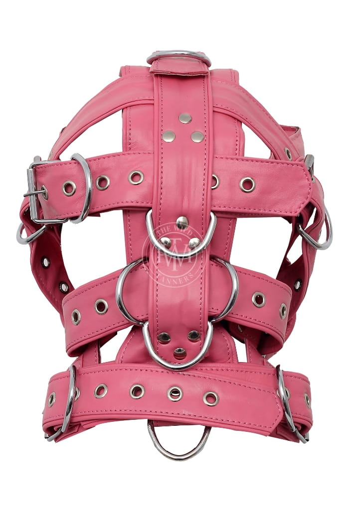 leather BDSM muzzle, bondage muzzle gag, silent submission gear, leather restraint mask, adjustable muzzle harness