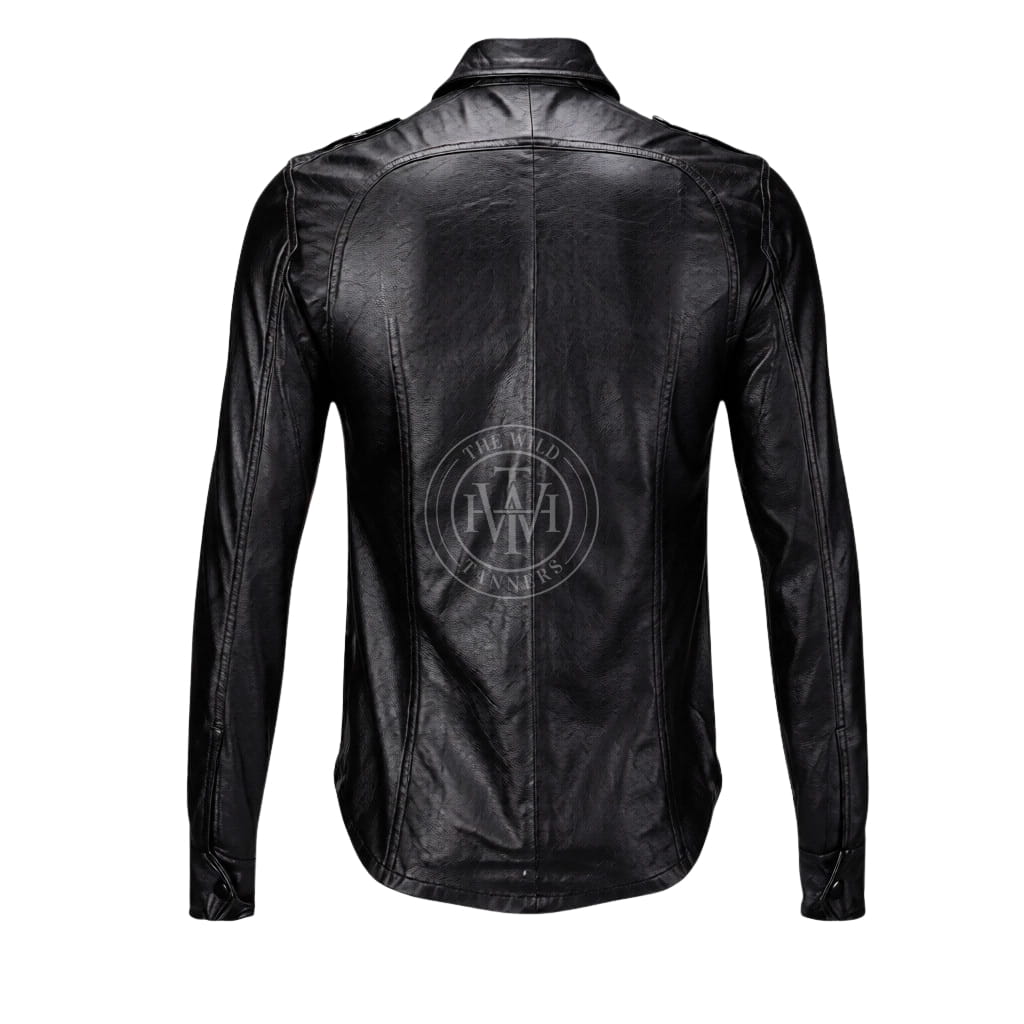Stylish Men's Leather Shirt, view 2