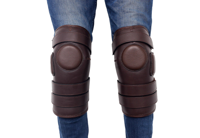 Genuine Leather Polo Knee Guards 3 Straps
