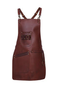 Men's Brown Genuine Leather Woodworking Apron