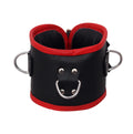 leather posture collar, BDSM collar, adjustable leather collar, D-ring collar