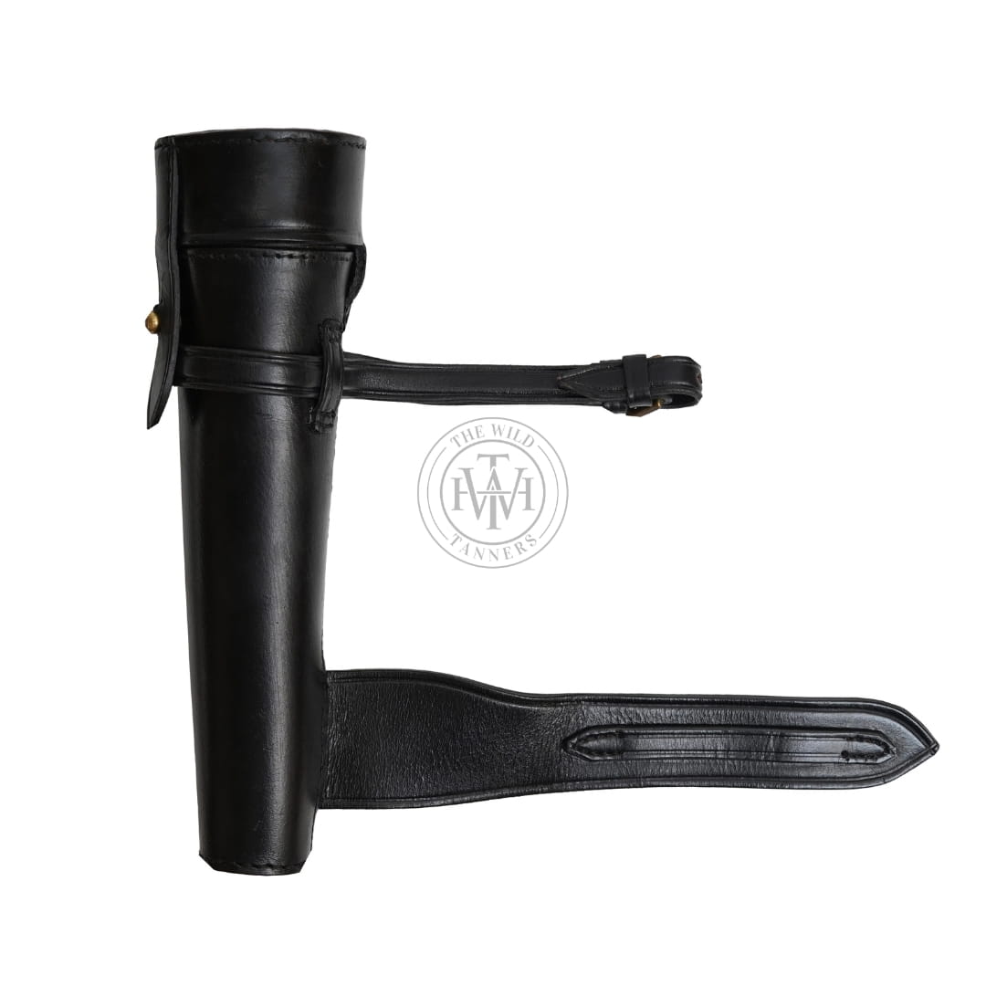 Fox Hunting Flask For Saddle with Black Leather Case, view 2