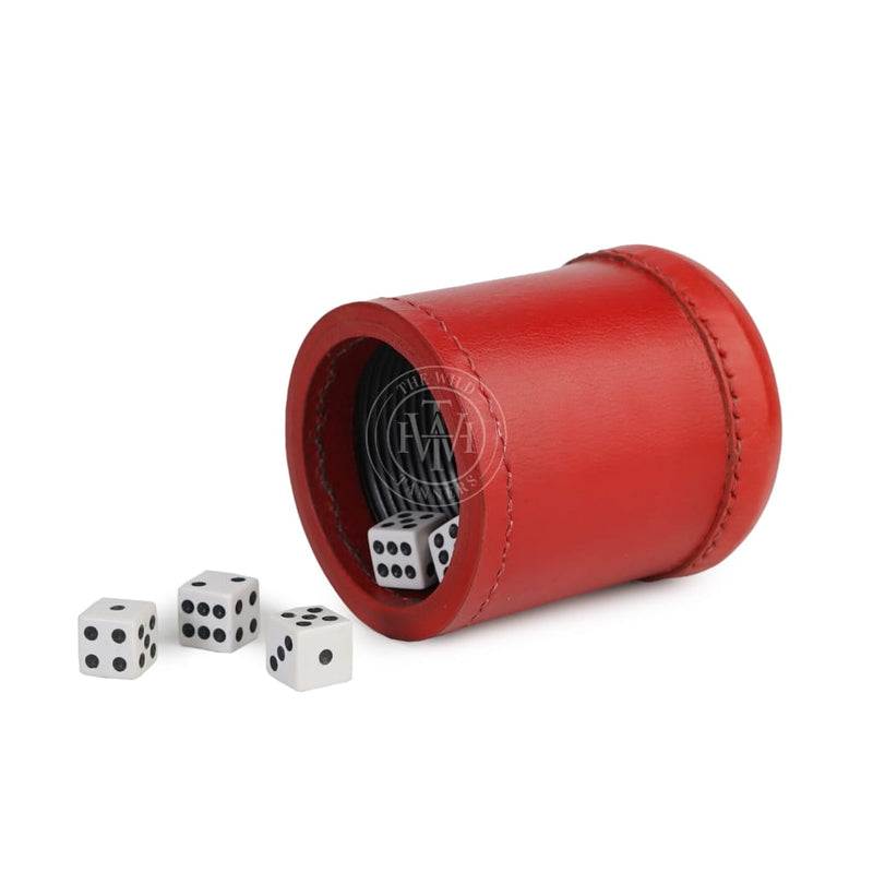 Leather Dice Cups, Red Dice Cup, Leather Dice Cup, Dice Shaker , Backgammon dice cup