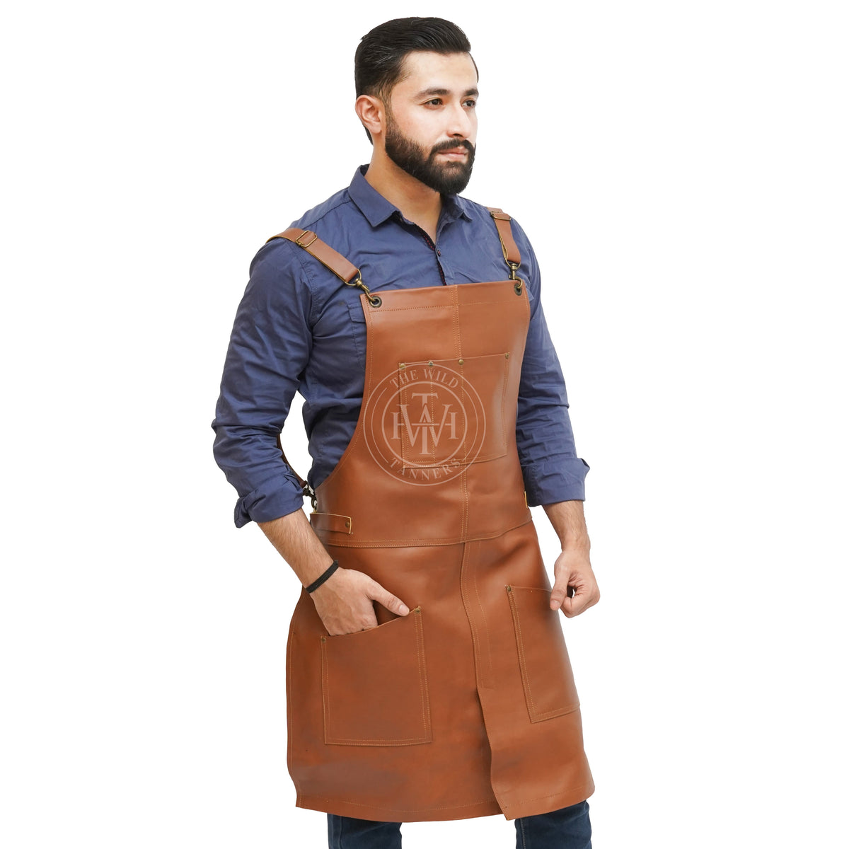 Multi Pocket Leather Apron With Pockets for Professionals, view 4