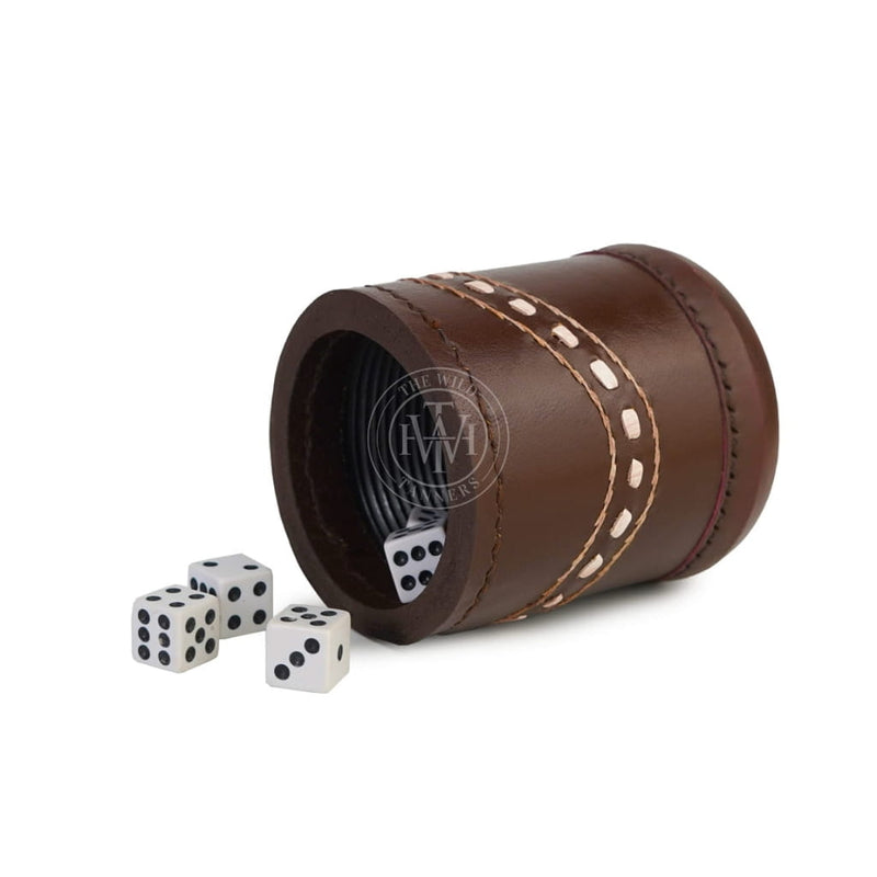 Leather Dice Cups, Brown Dice Cup, Leather Dice Cup, Baclgammon Dice Cup, Leather Backgammon dice cups