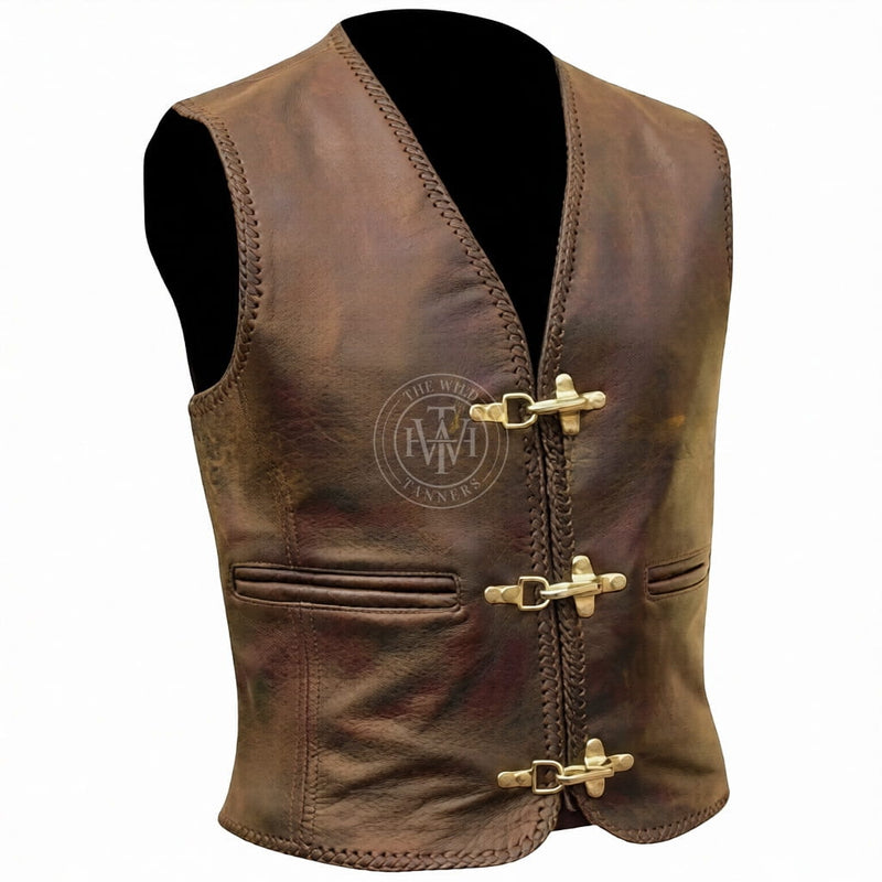 leather vest, gay leather vest, leather vest bdsm, bondage leather vest