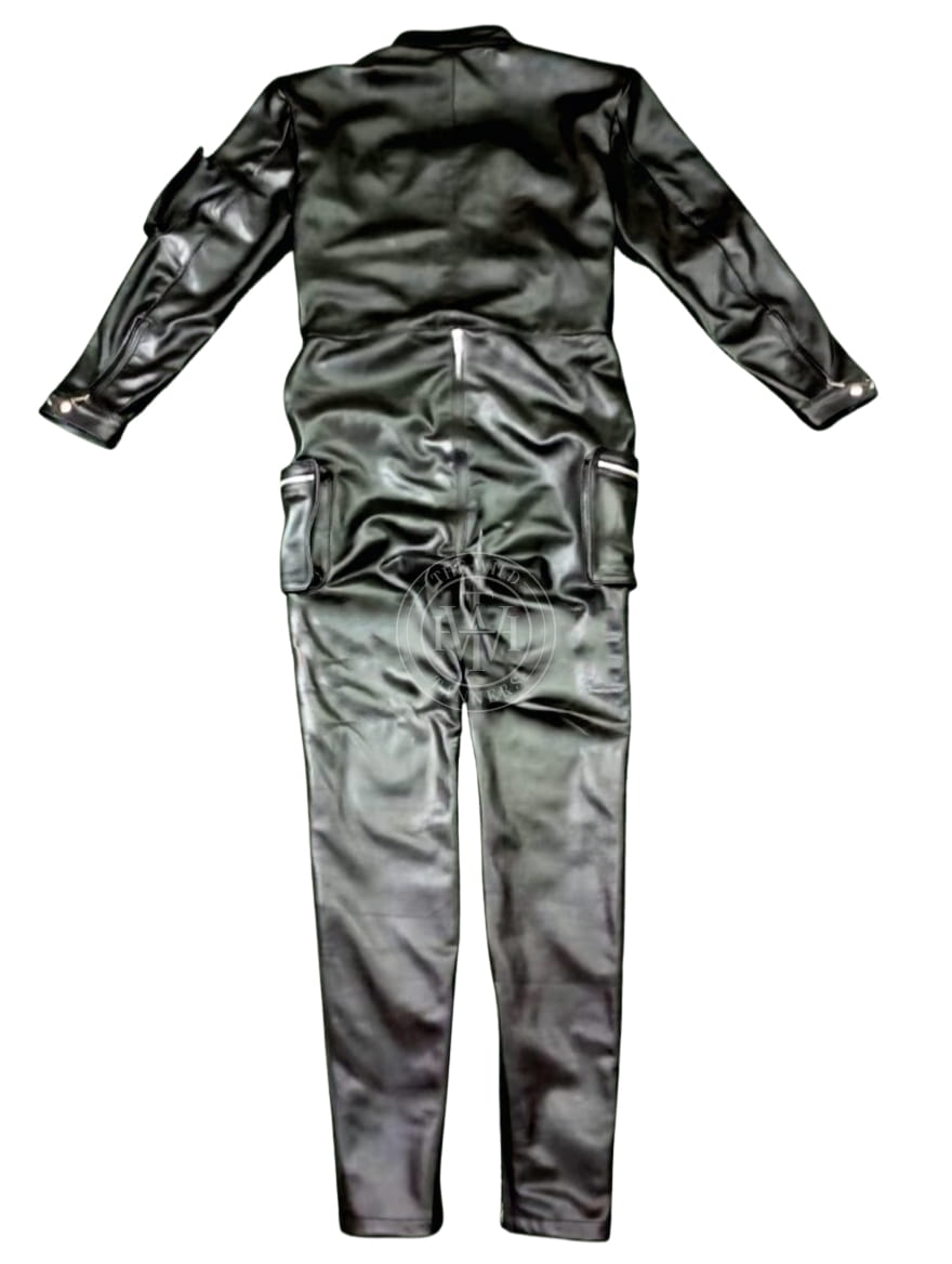 Classic Mens Leather Jumpsuit, view 4