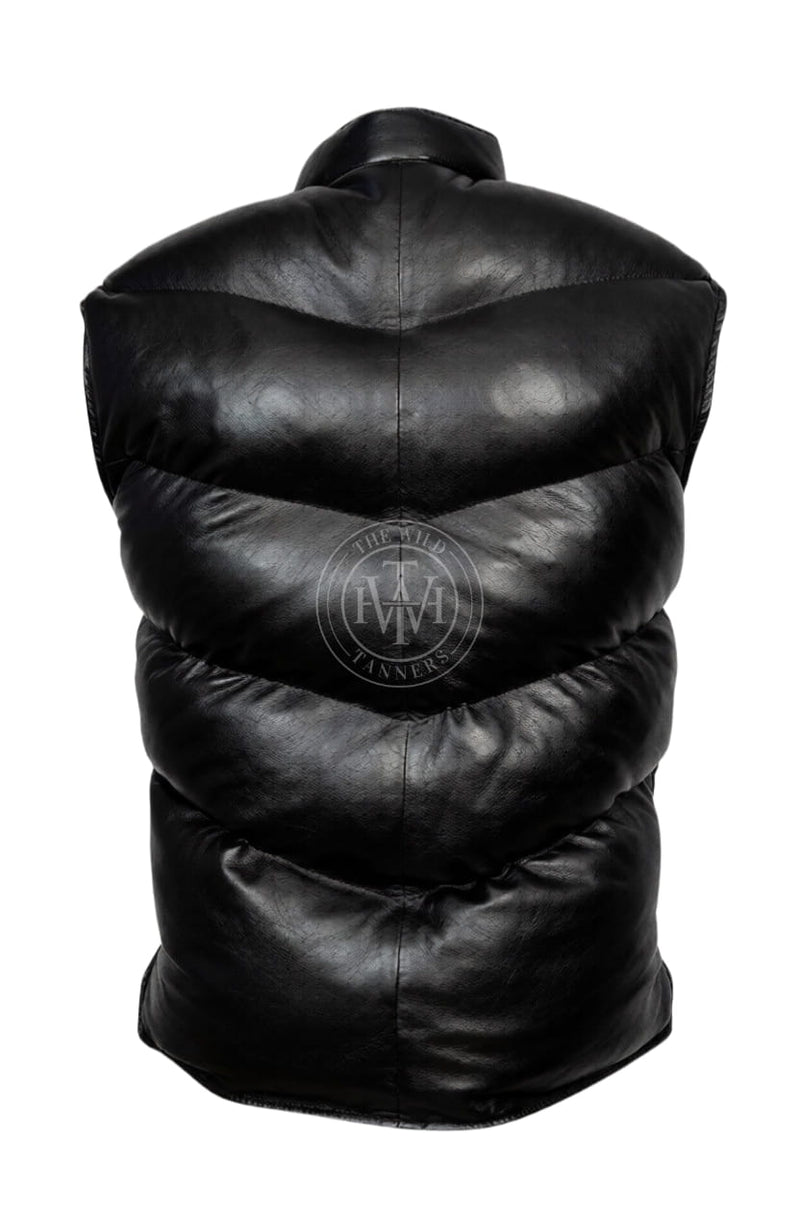 leather vest, gay leather vest, leather vest bdsm, bondage leather vest, leather puffer vest, quilted vest