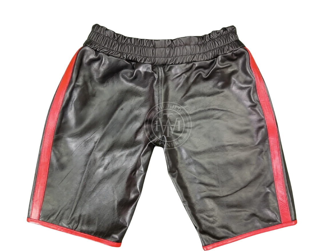 Slim Fit Leather Shorts for Men, view 3
