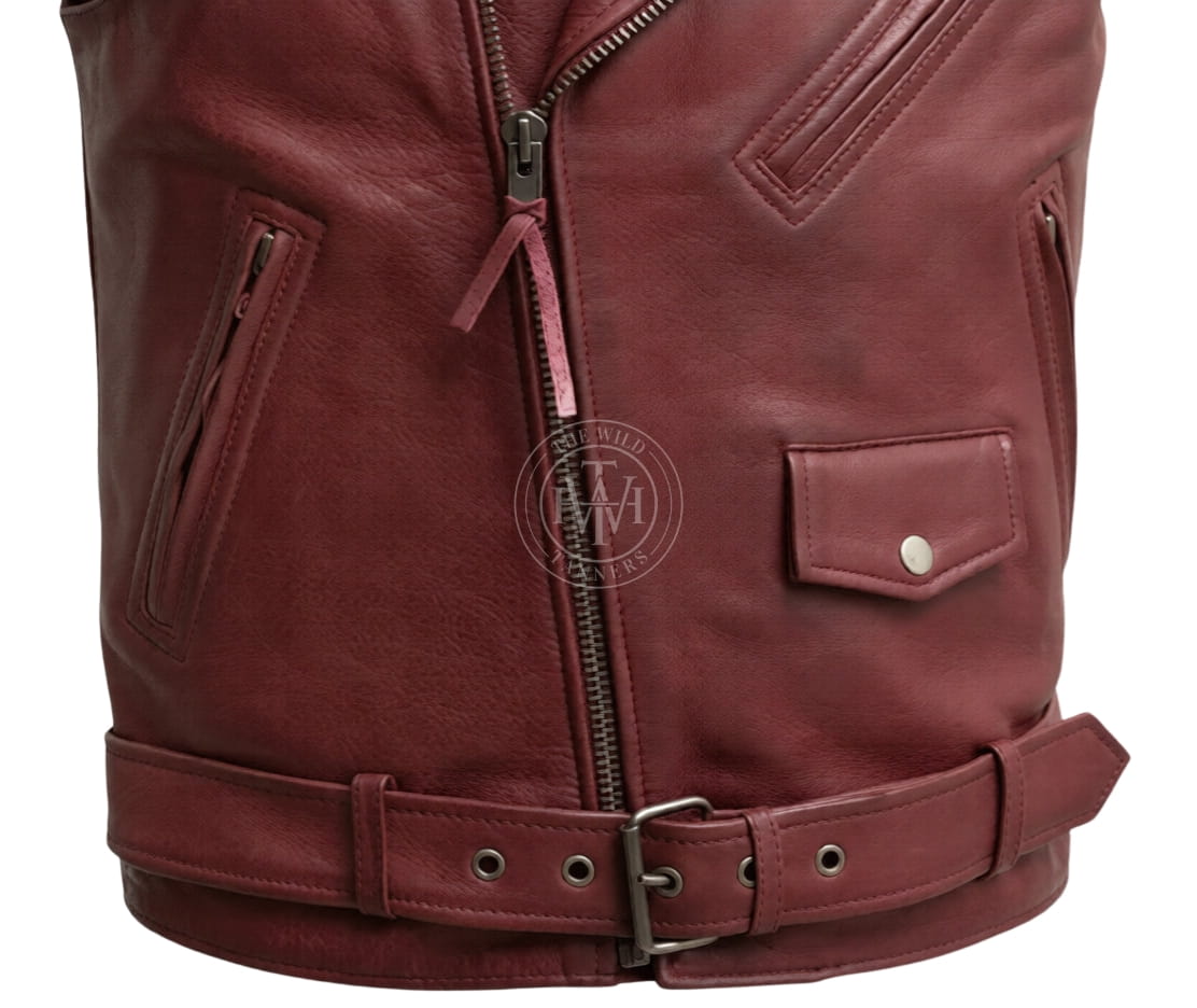 Modern Stylish Genuine Leather Vest, view 3