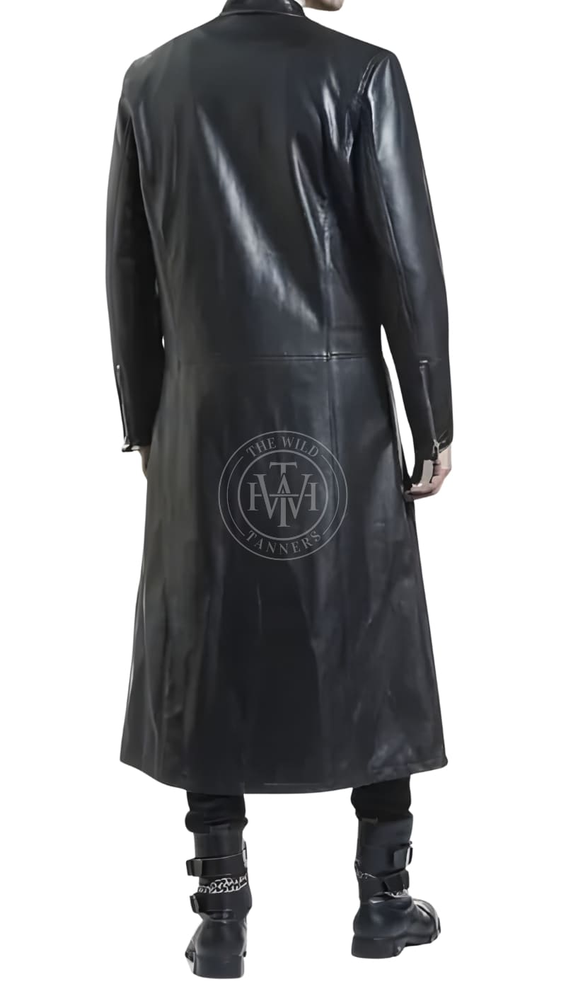 leather coat, leather long coat, leahter trench coat, leather overcoat
