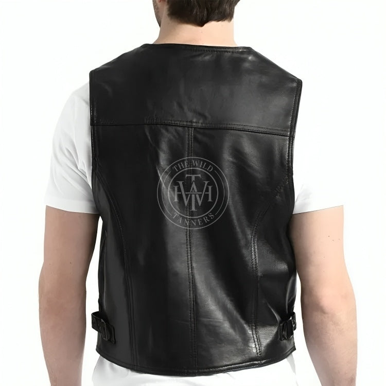 High Quality Leather Mens Vest, view 3