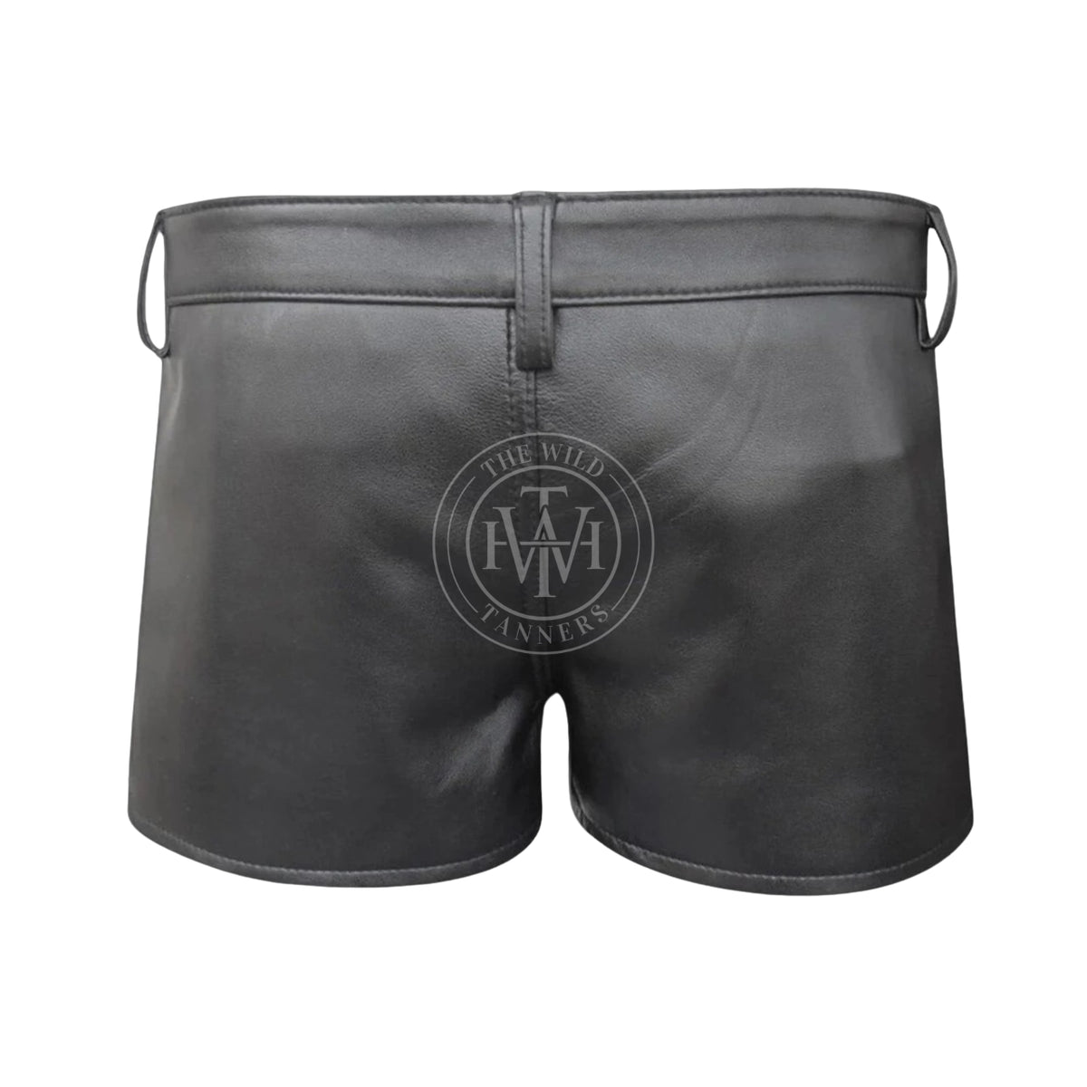 Black Leather Bondage Shorts, view 3