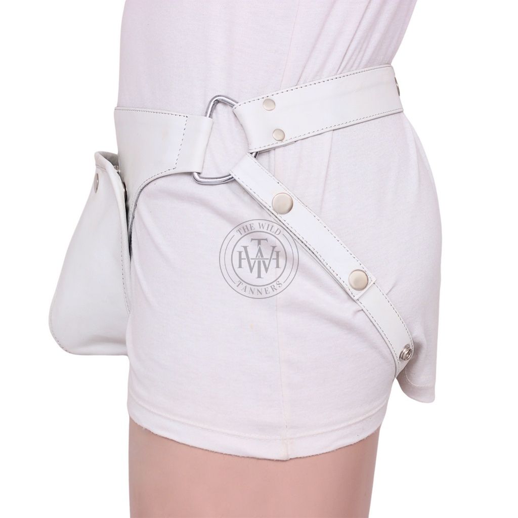 white leather jockstrap with removable cod-piece,