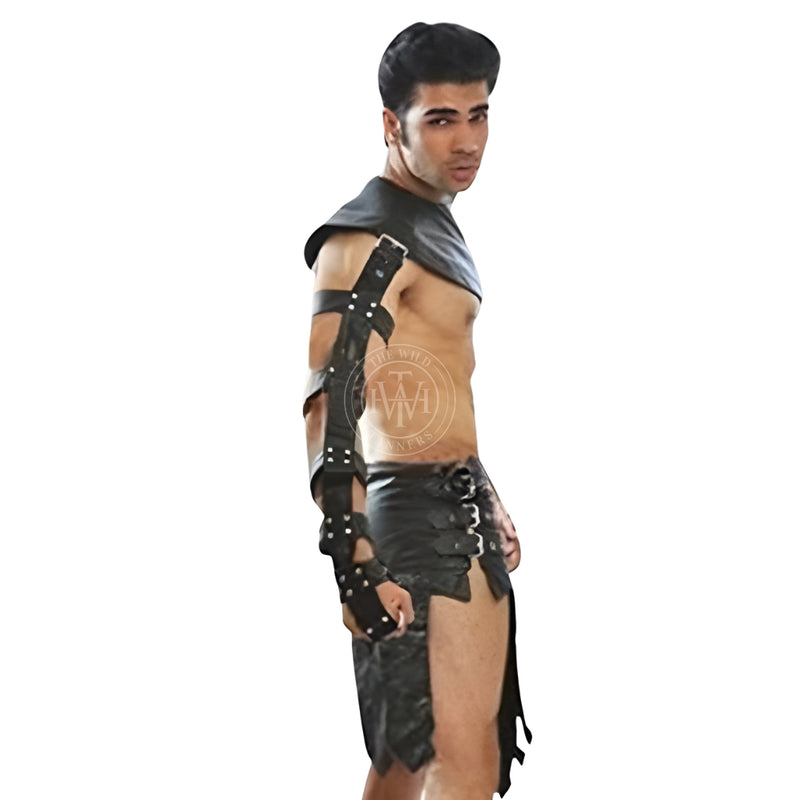 leather kilt, leather kilt for men, mens leather kilt, gay kilt, leather gladiator kilt