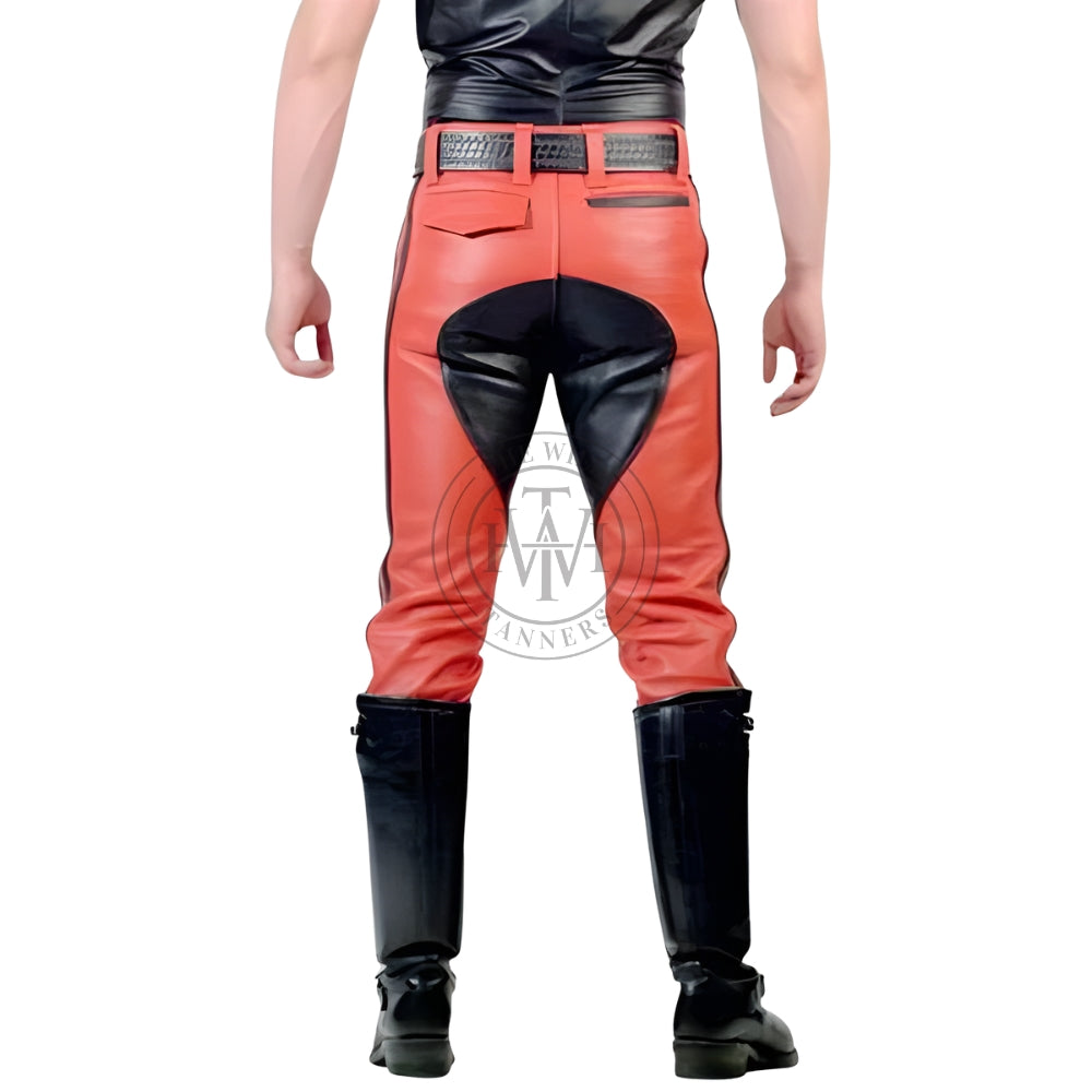 Leather Trendy Motorcycle Jeans for Men, view 2