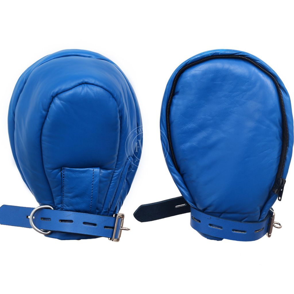 Blue Locking Mittens with Zipped Palm, view 3