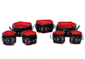 leather bondage handcuffs, BDSM cuffs, padded leather cuffs, adjustable leather restraints