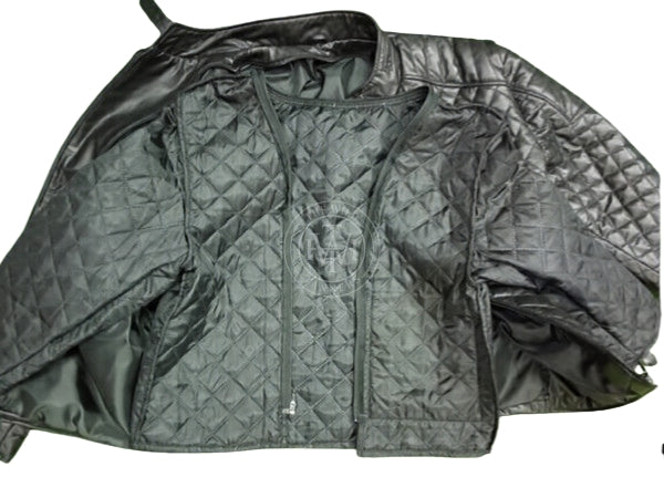 Genuine Quilted Leather Bomber Jacket, view 4