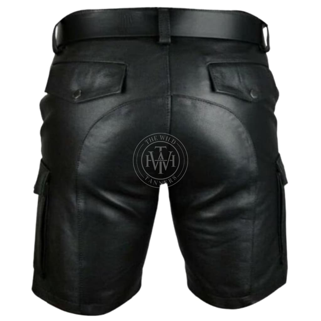 Leather Shorts with Belt, view 2