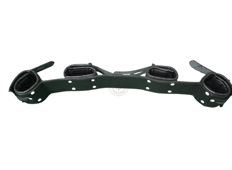 leather wrist ankle cuffs, bondage restraint set, padded leather restraints, adjustable BDSM cuffs, full body restraint set